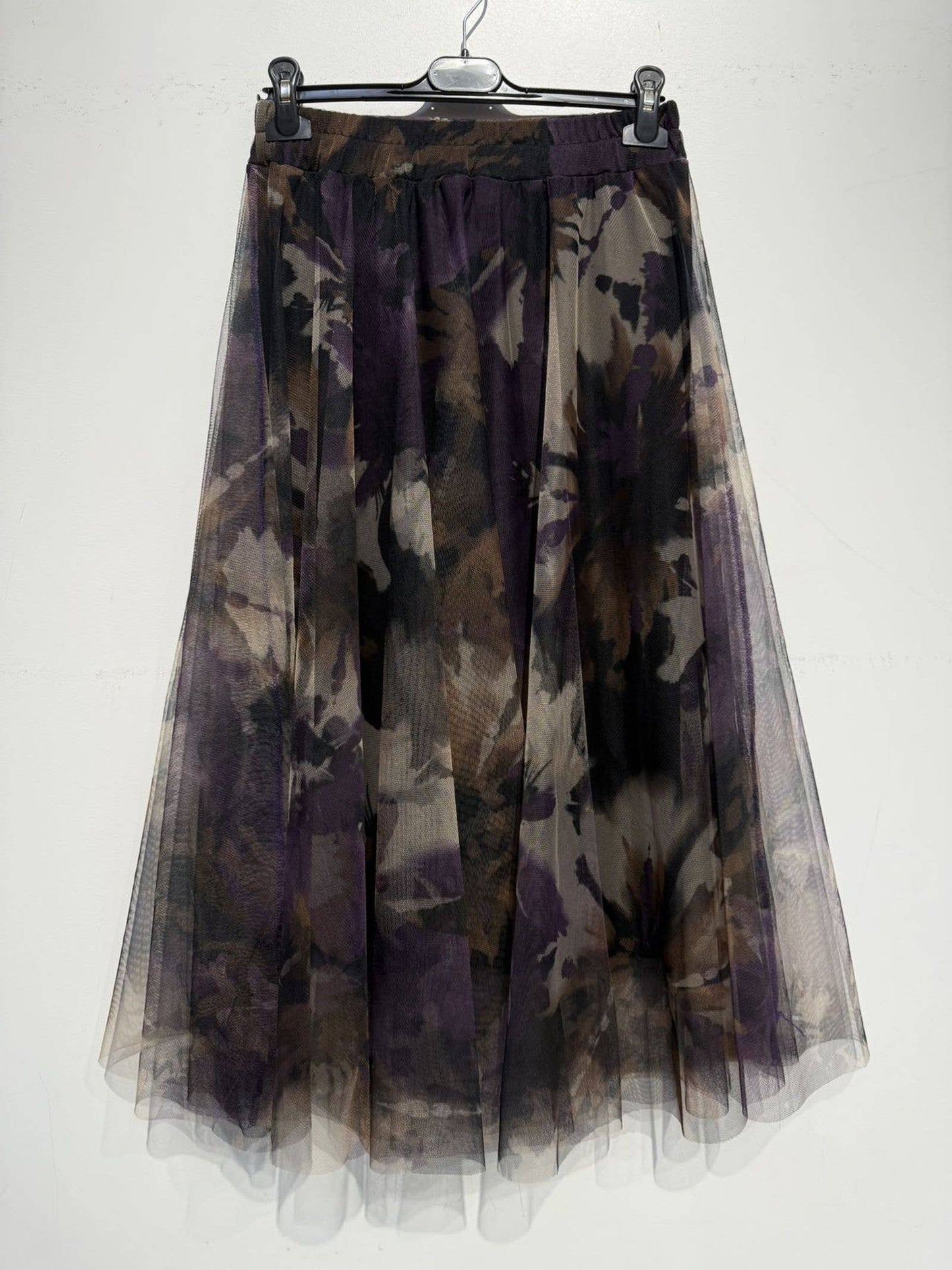 Floral Printed Tulle Skirt