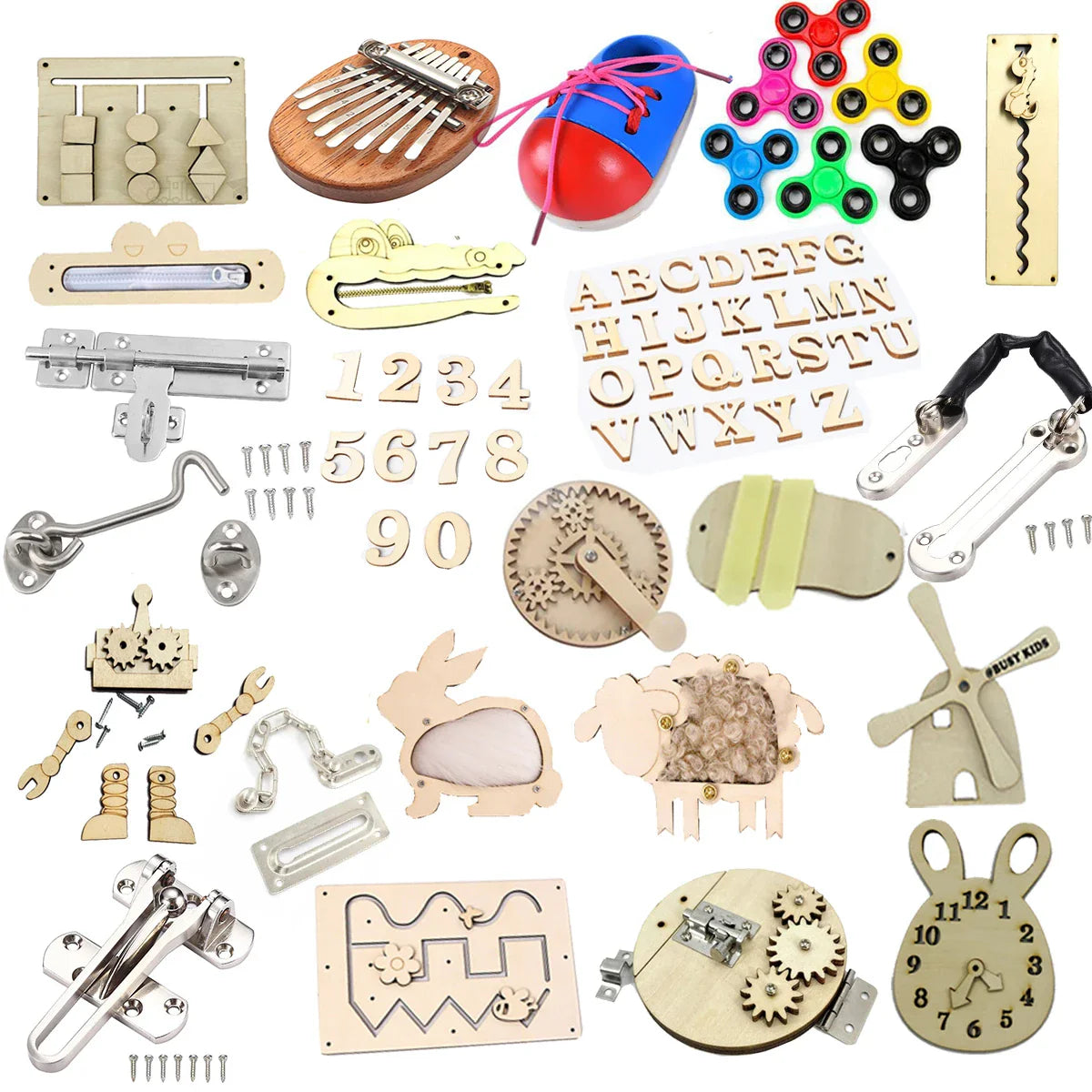 Lock DIY Busy Board Accessories Montesori Teaching Aid Games Material Baby Education Motor Skill Toys For Children Sensory Toys