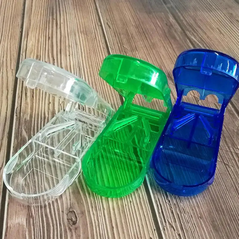 Pill Cutter Clear Pill Cutter And Splitter With Dispenser Clear Vitamin And Medicine Crusher For Adults And Children Portable