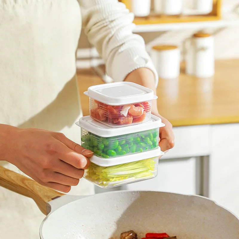 Mini Portable Food Storage Box Kitchen Refrigerator Meat Sealed Fresh Box Plastic Fridge Kitchen Organizer Lunch Containers