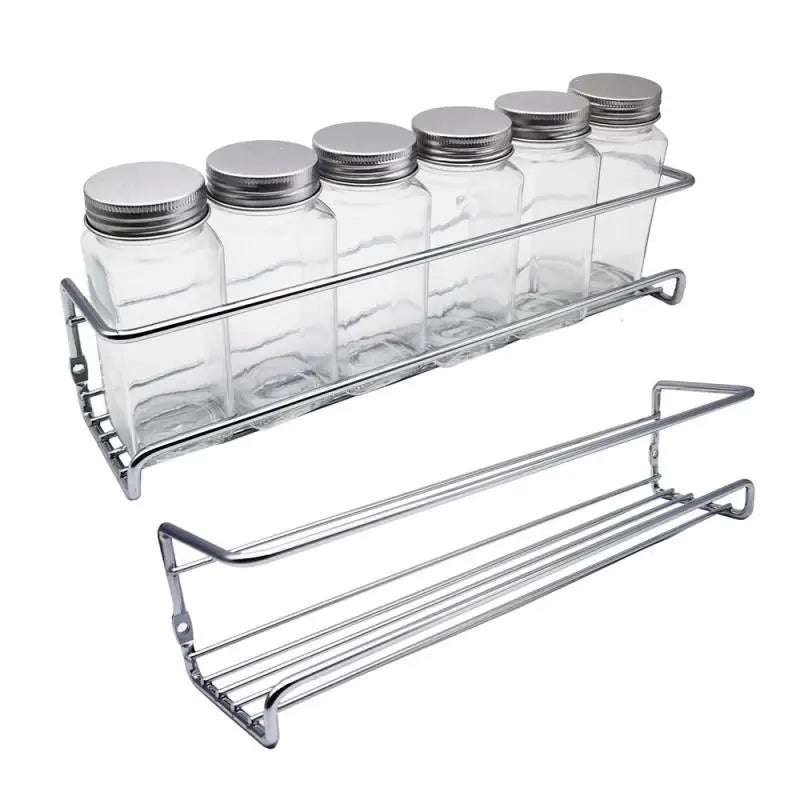 Kitchen Rack Organizer Spices Rack Multipurpose Punch-free Kitchen Accessories Set Metal Storage Rack Wall-mounted Drain Rack