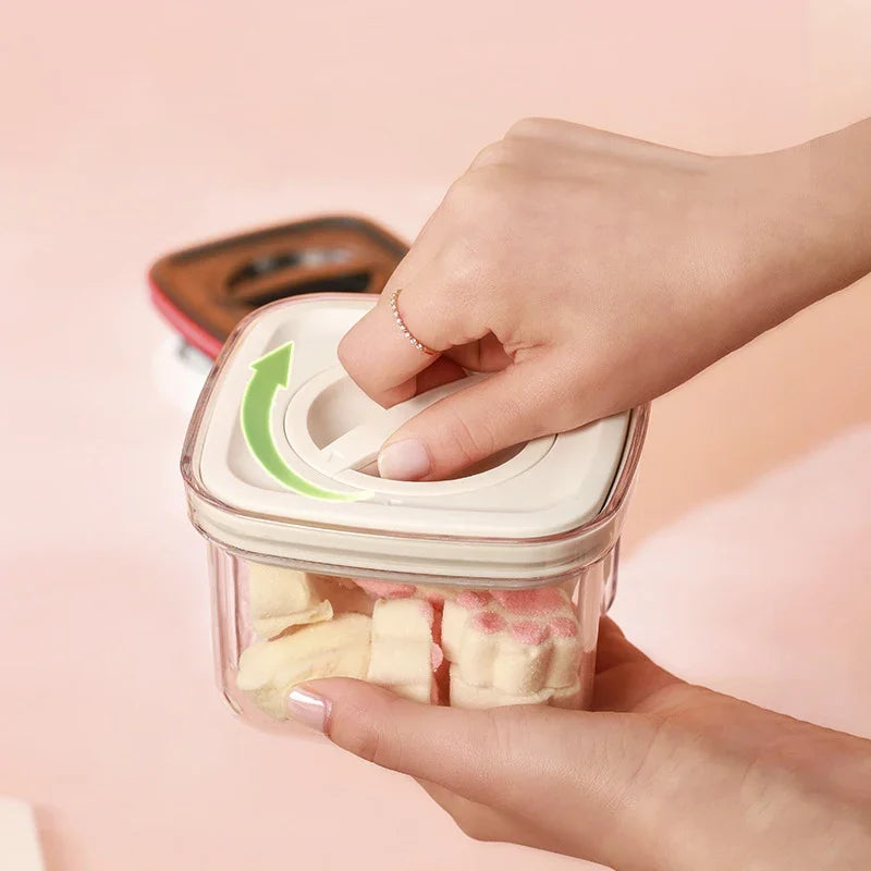 Food Storage Containers Kitchen Storage Organization Box Transparent Jars for PET Food Box Lid