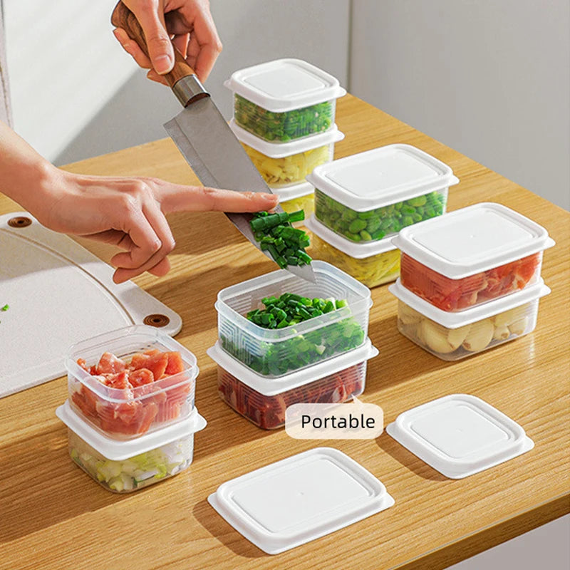 Mini Portable Food Storage Box Kitchen Refrigerator Meat Sealed Fresh Box Plastic Fridge Kitchen Organizer Lunch Containers