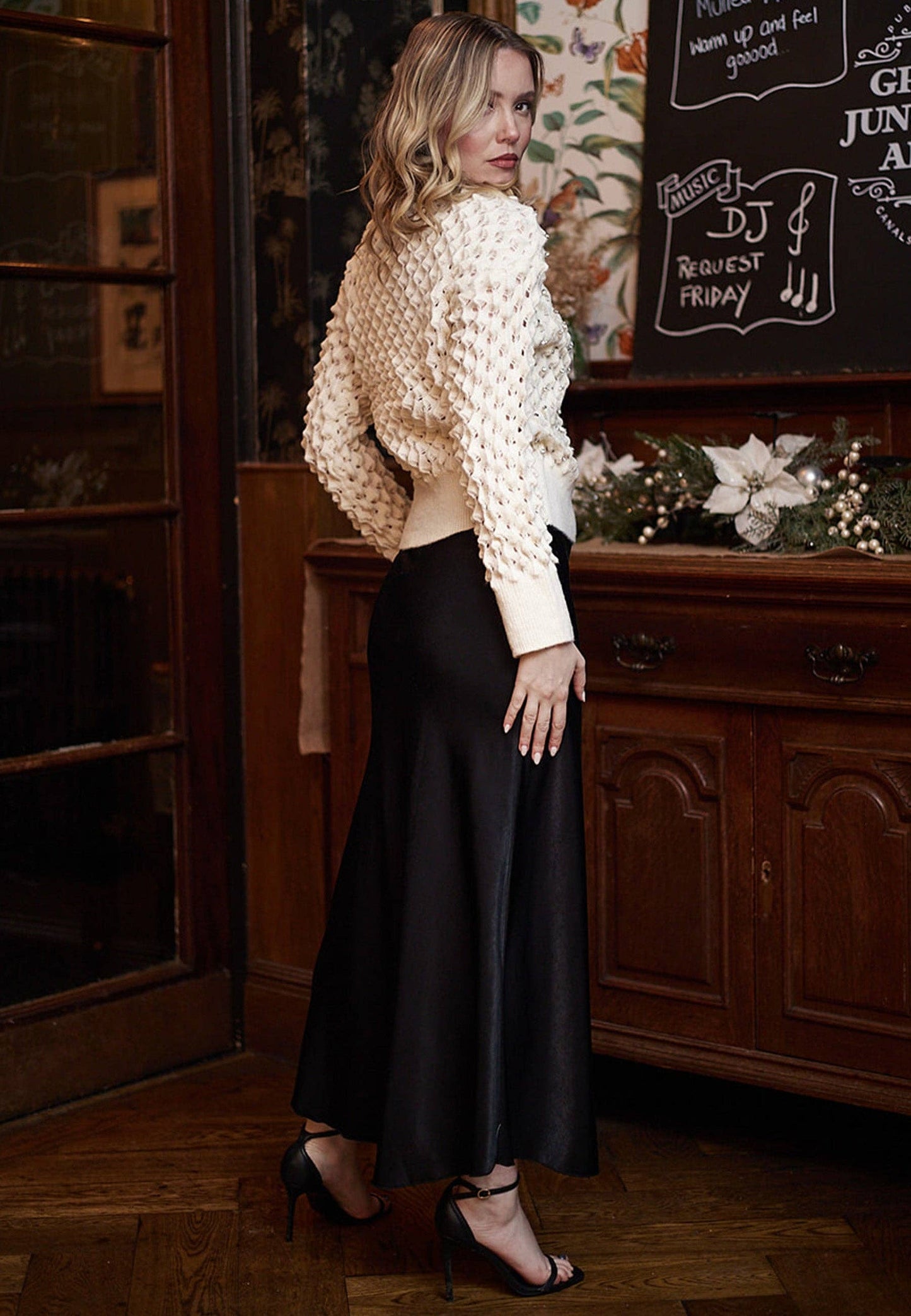 Maxi Slip Skirt in Black