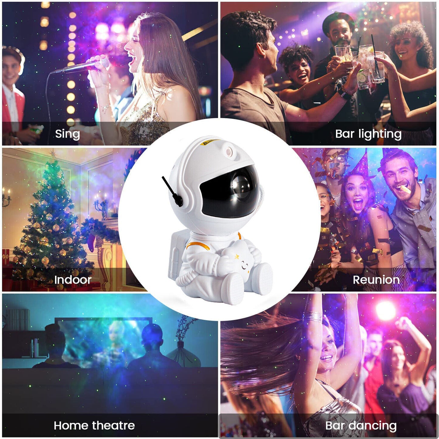 Astronaut Starry Star Galaxy Projector Night Lights Space Nebula Gift W/Remote