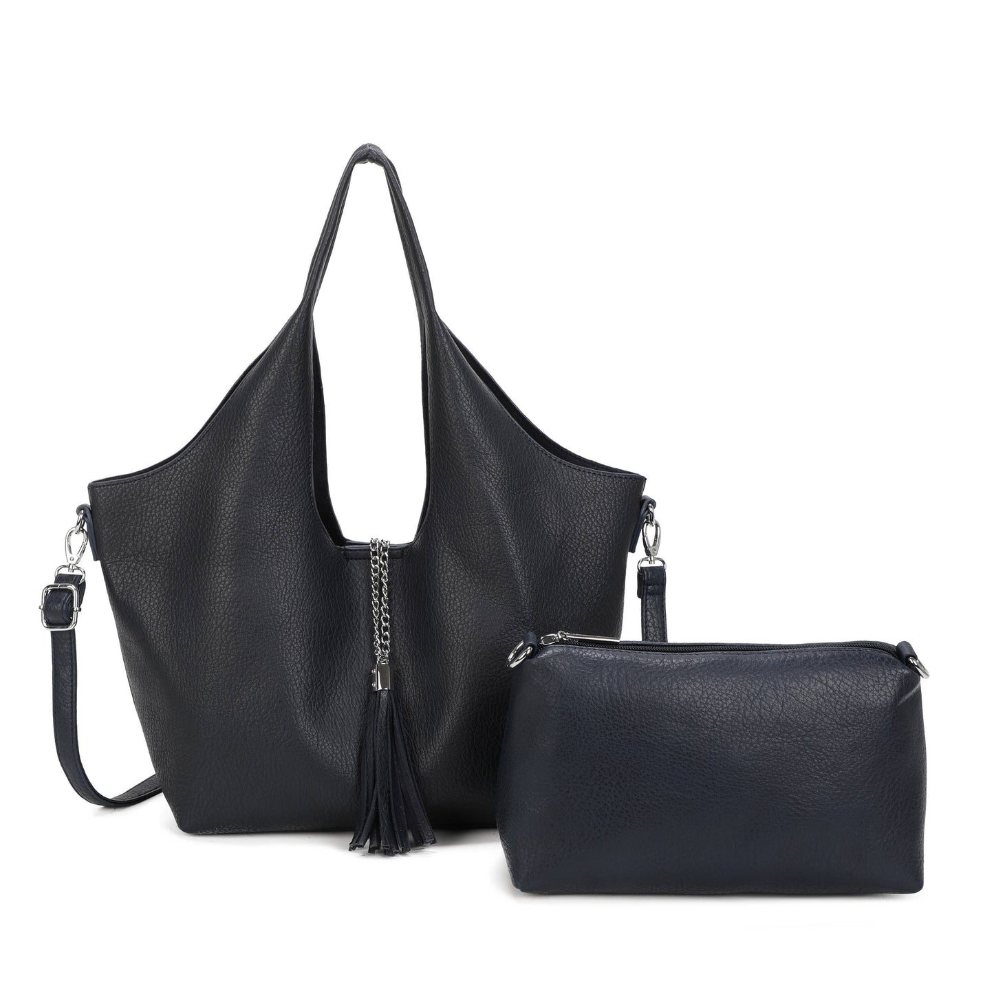 Slouchy Tote Bag with Matching Pouch & Detachable Shoulder Strap