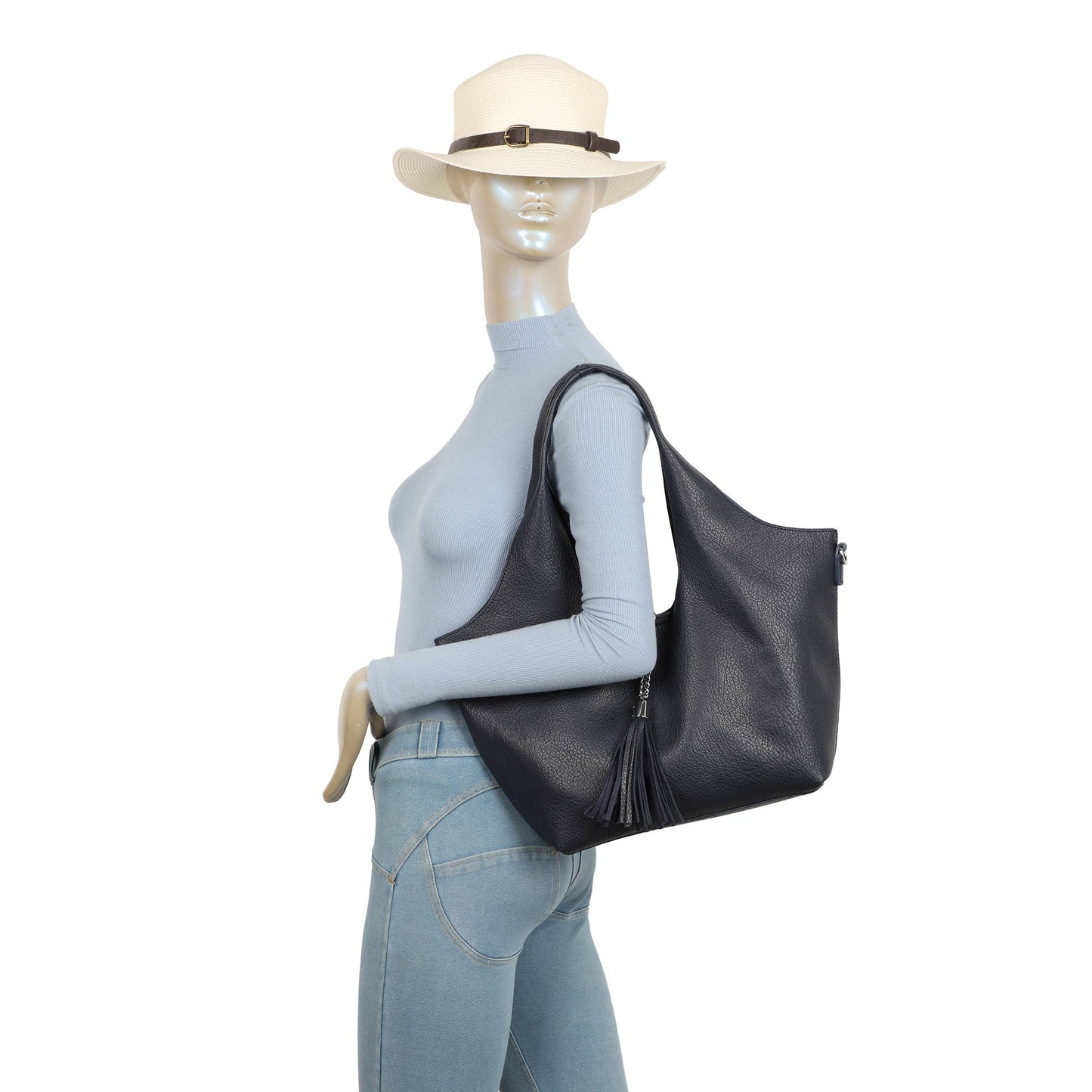Slouchy Tote Bag with Matching Pouch & Detachable Shoulder Strap