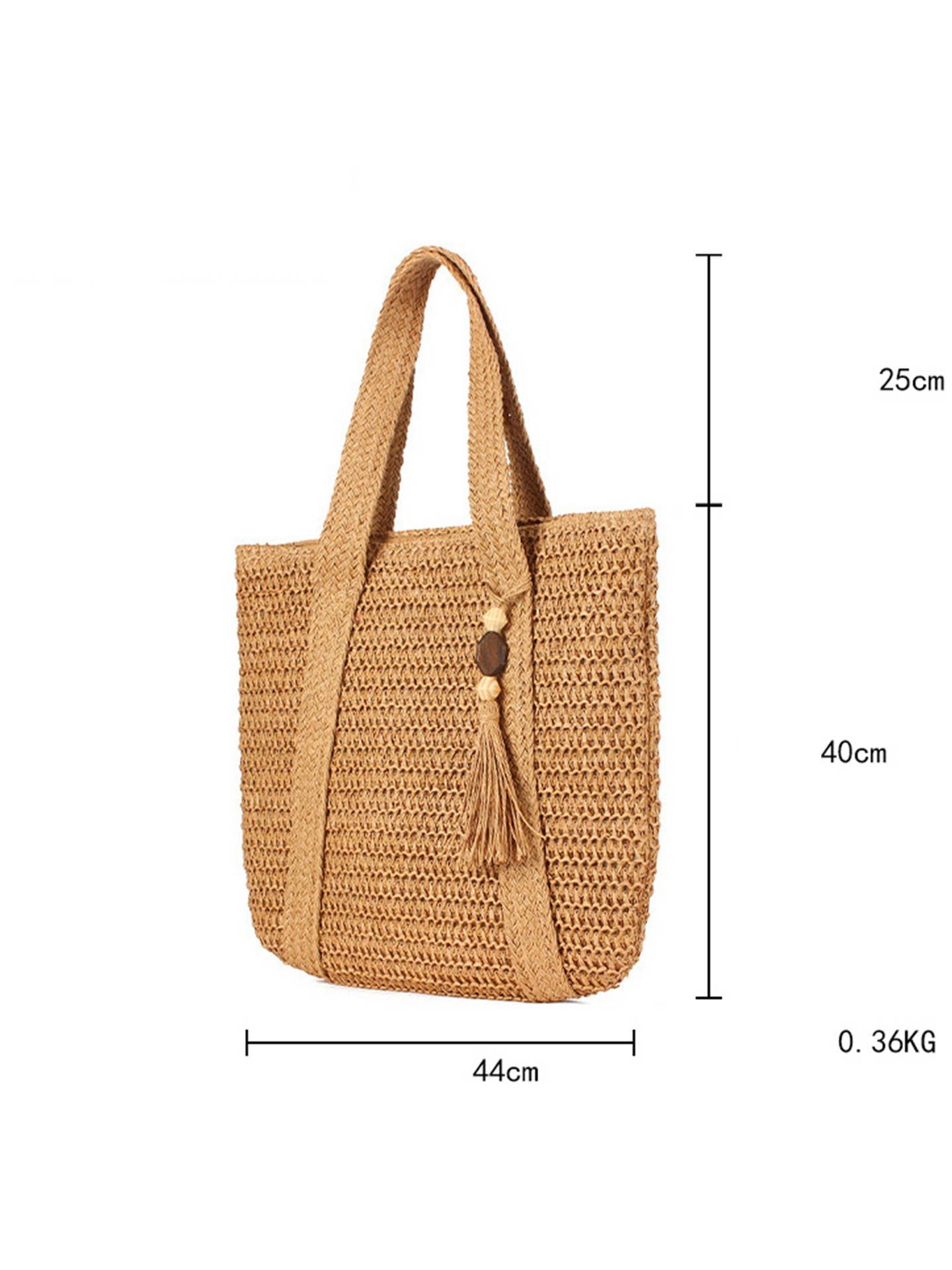 Large Paper Straw Tote Bag | Summer Beach Shoulder Bag