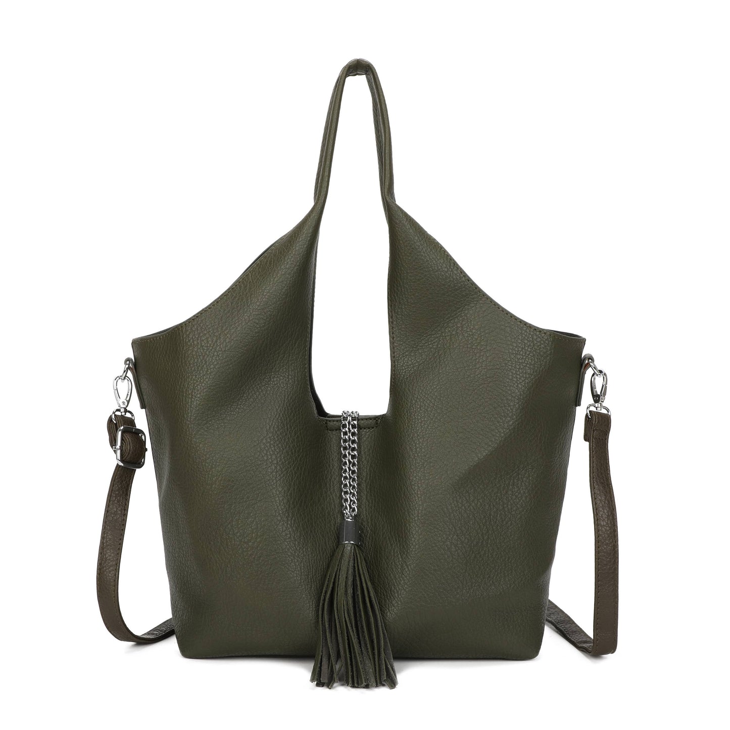 Slouchy Tote Bag with Matching Pouch & Detachable Shoulder Strap