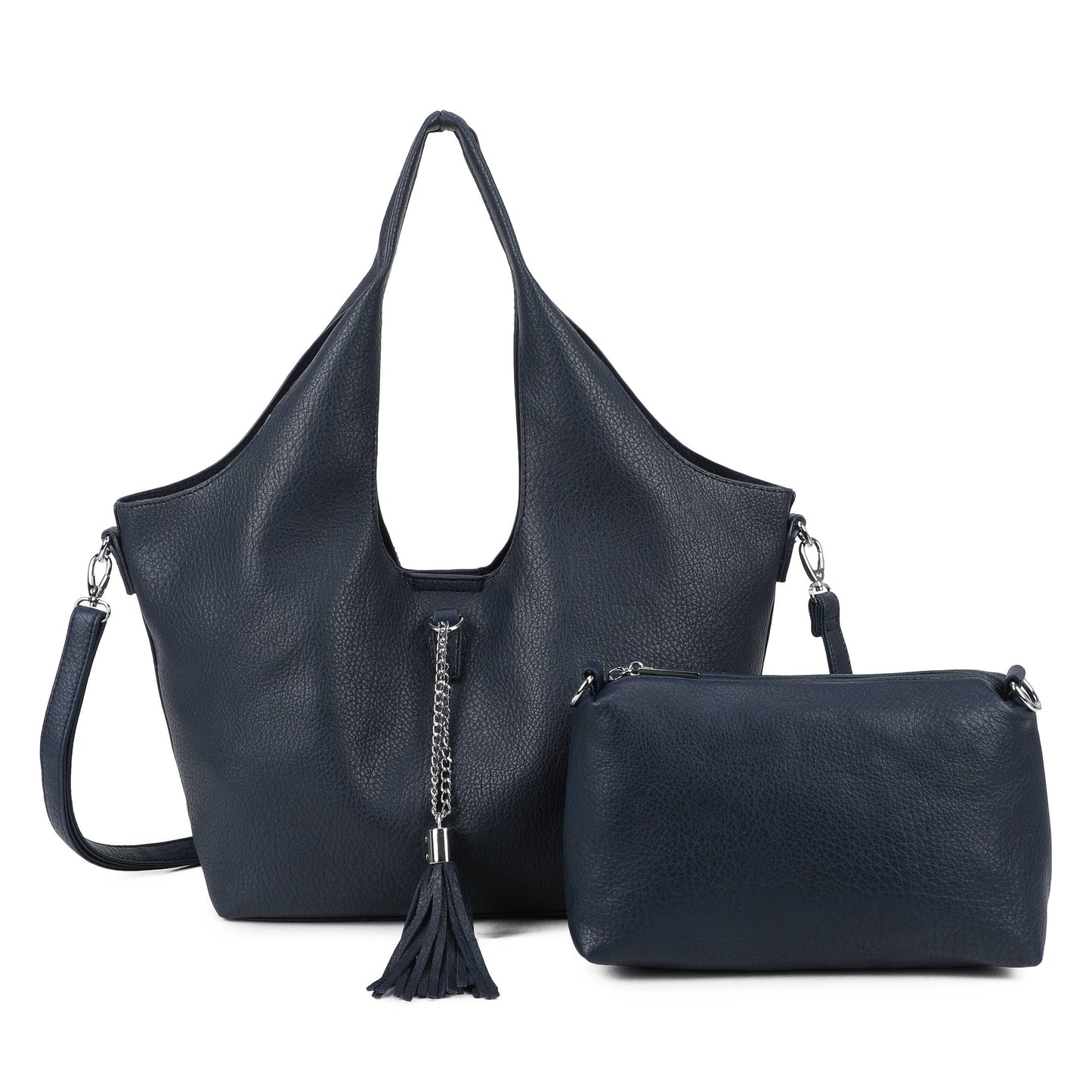 Slouchy Tote Bag with Matching Pouch & Detachable Shoulder Strap