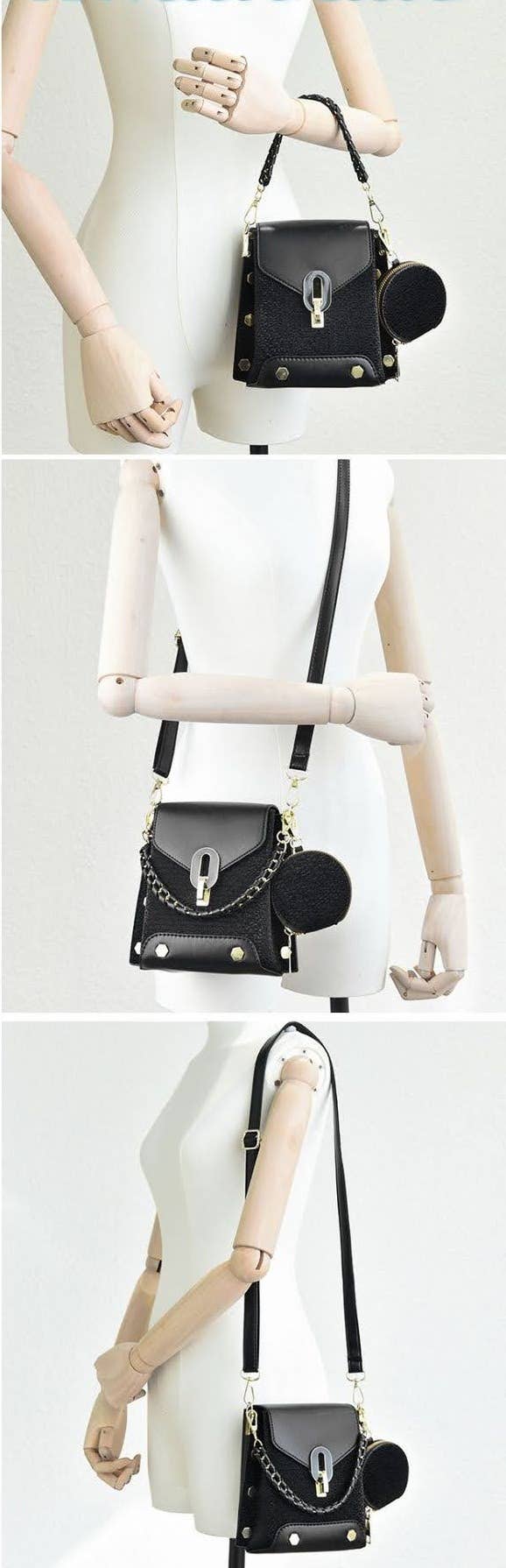 Small Crossbody Bag with 2 Straps & Matching Coin Purse