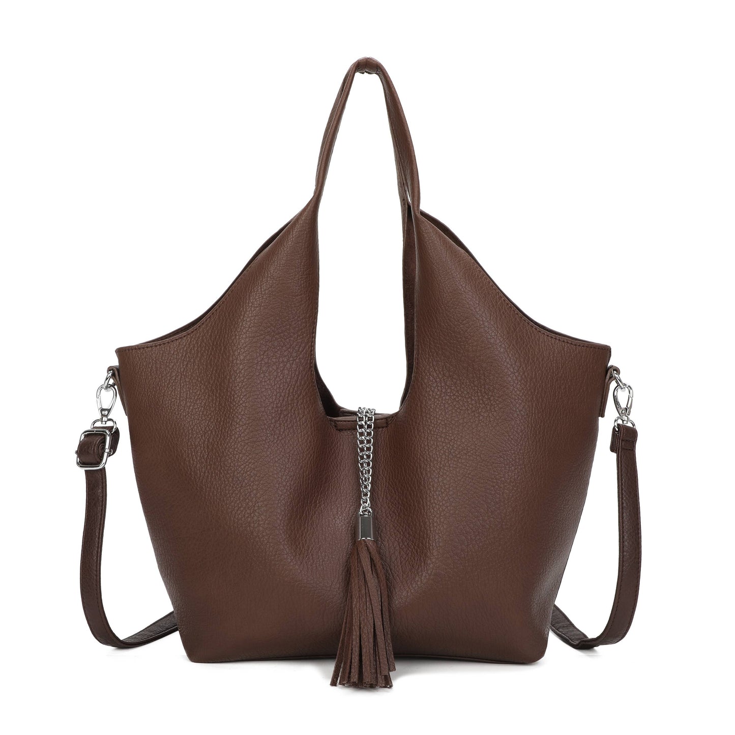 Slouchy Tote Bag with Matching Pouch & Detachable Shoulder Strap