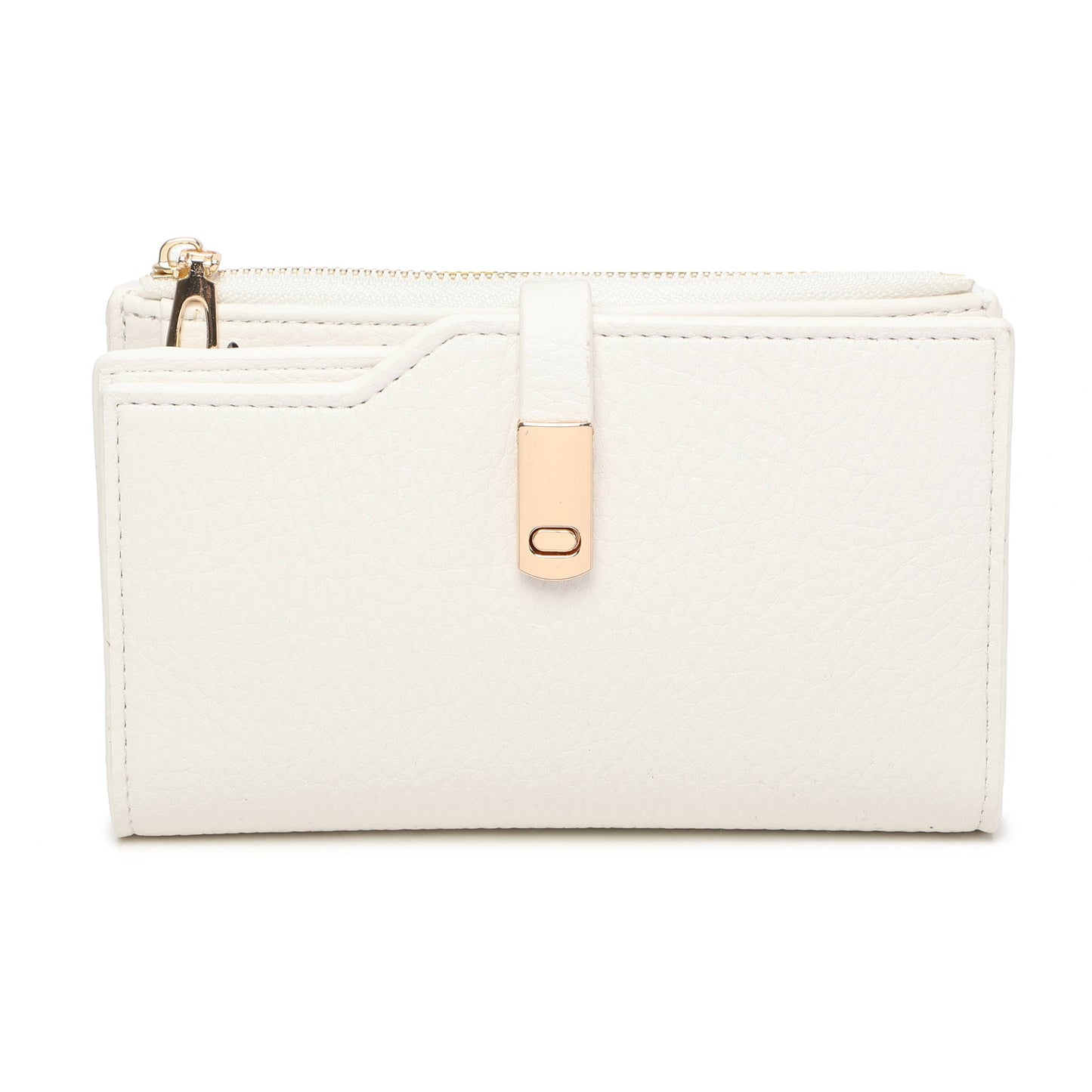 RFID Folded Bifold Wallet with Card Slots, Zip Pocket & Photo ID Windows
