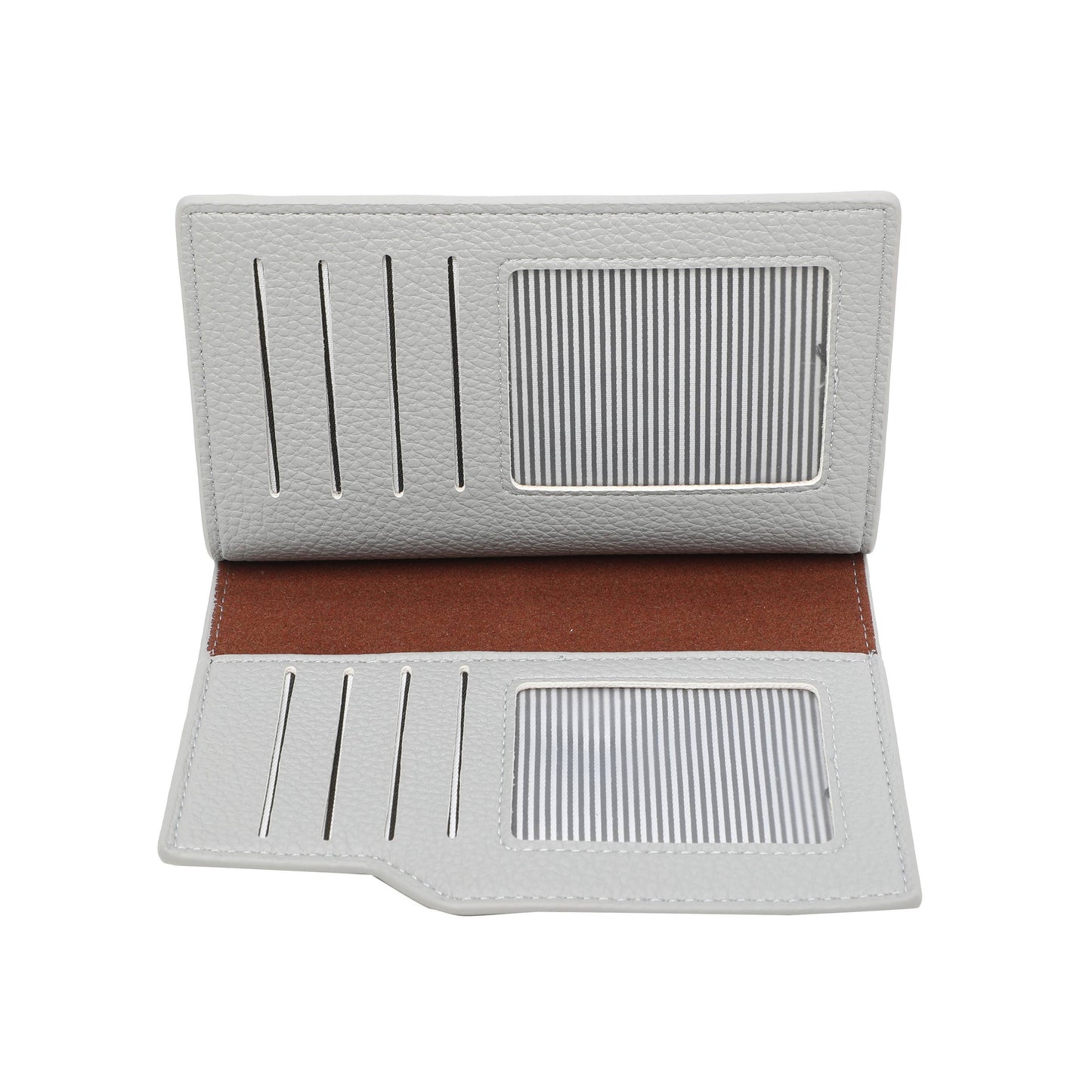 RFID Folded Bifold Wallet with Card Slots, Zip Pocket & Photo ID Windows