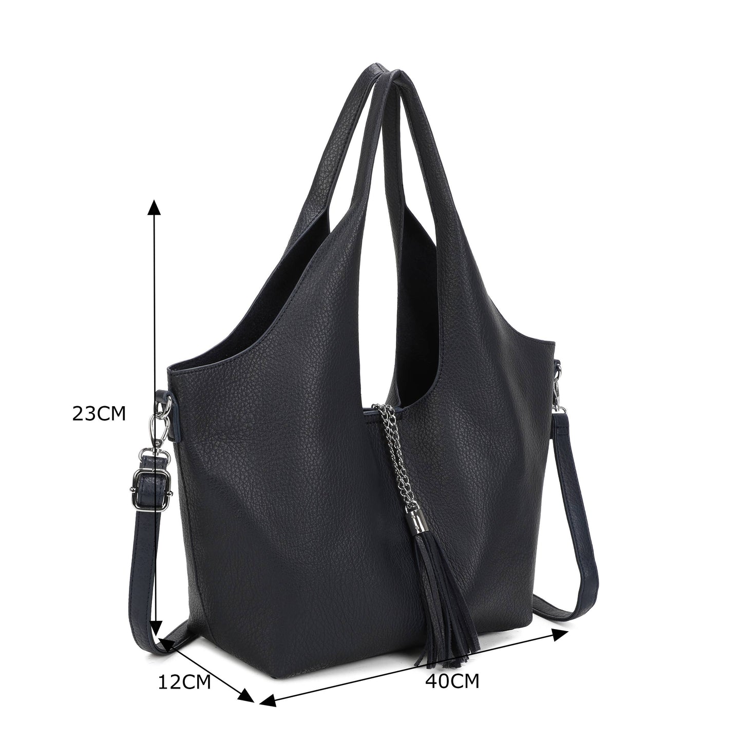Slouchy Tote Bag with Matching Pouch & Detachable Shoulder Strap