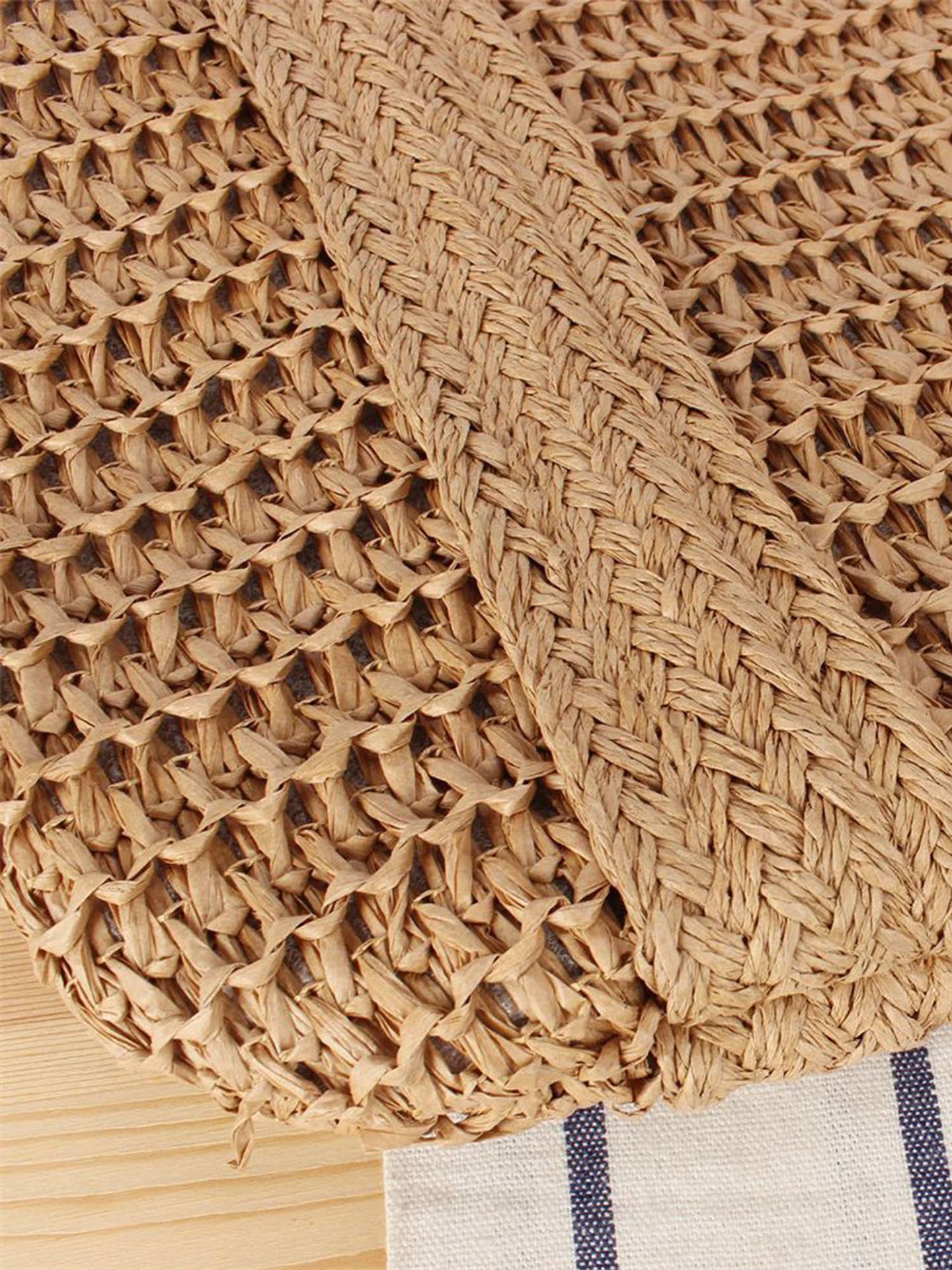 Large Paper Straw Tote Bag | Summer Beach Shoulder Bag