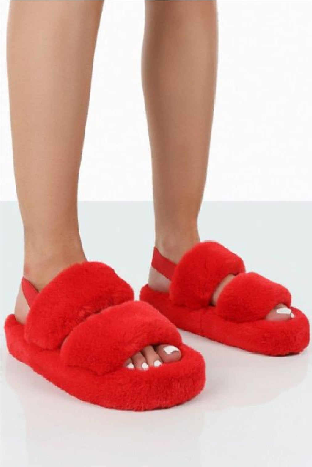 NEW LADIES WOMENS FLAT FLUFFY COMFY SOFY WARM FAUX FUR SLIDERS SLIPPERS SIZE 3-8