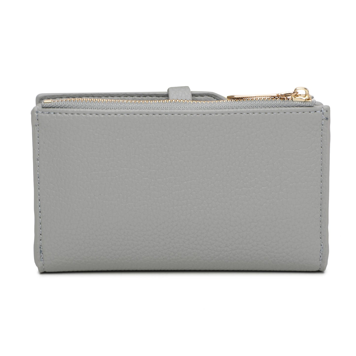 RFID Folded Bifold Wallet with Card Slots, Zip Pocket & Photo ID Windows