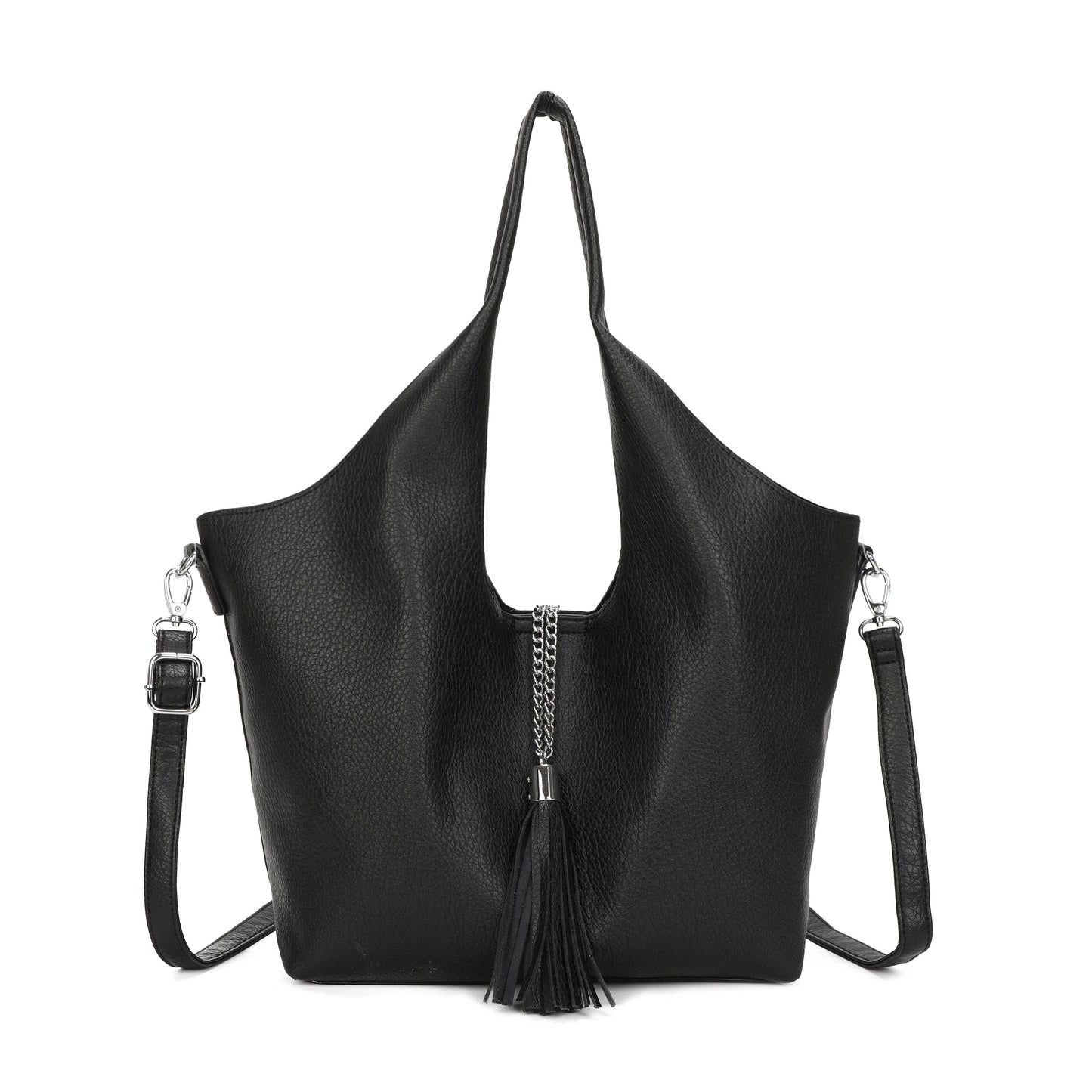 Slouchy Tote Bag with Matching Pouch & Detachable Shoulder Strap
